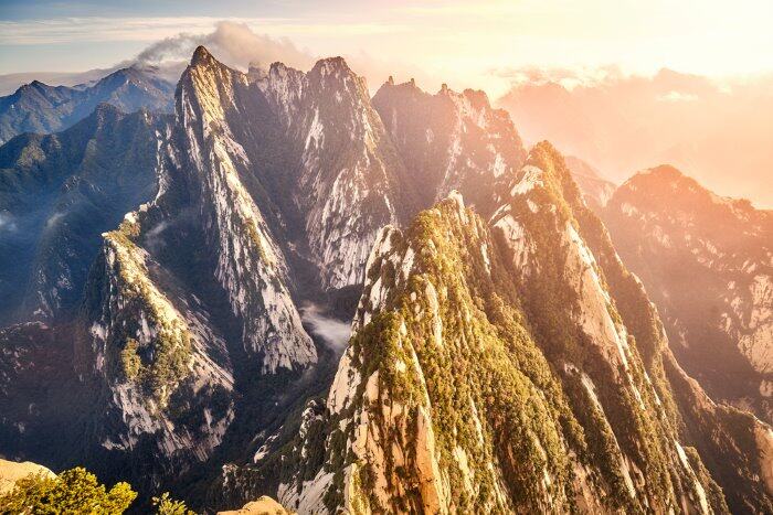 华山南峰日落美景