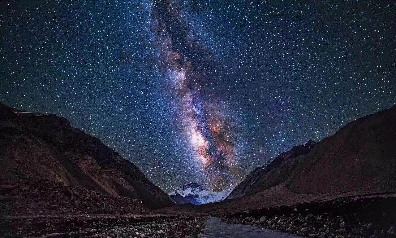 西藏-珠峰大本营夜景